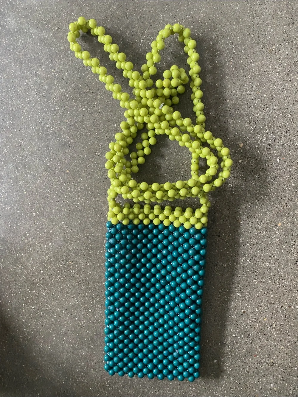 Beaded Crossbody Phone Bag - Two toned pop colors